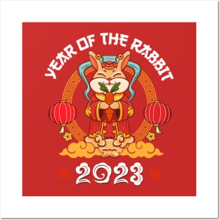 Cute Year Of The Rabbit 2023 Funny Chinese New Year 2023 Posters and Art